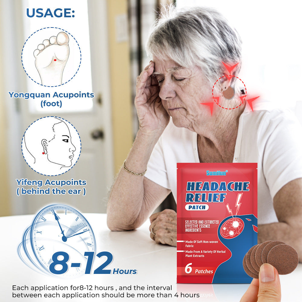 Headache Relief Plaster, 6 patches